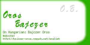 oros bajczer business card